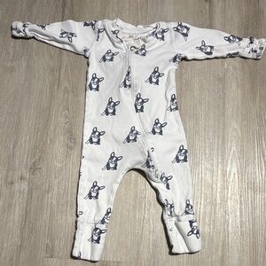 Monica + Andy Adorable Pug White and Gray Kids Footie